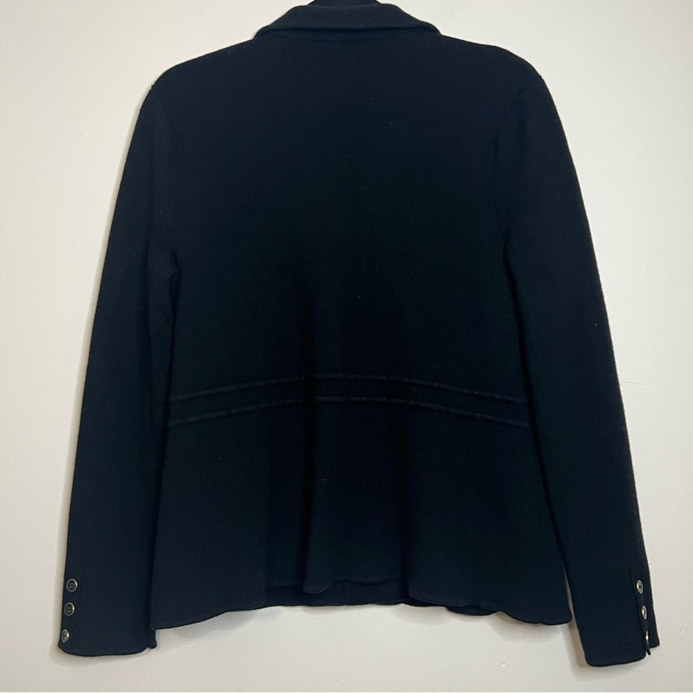 Talbots Pure Merino Wool Black Blazer Jacket Size L - Picture 7 of 8